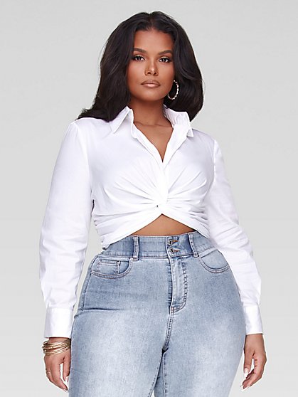 Plus Size Lorna Twist Front Shirt - Fashion To Figure