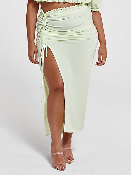 Plus Size Lou Ruffle Detail Maxi Skirt - Nadia x FTF - Fashion To Figure