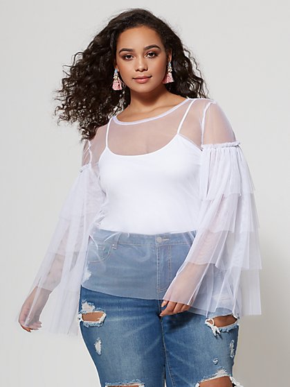 Plus Size Luna Mesh Top - Fashion To Figure