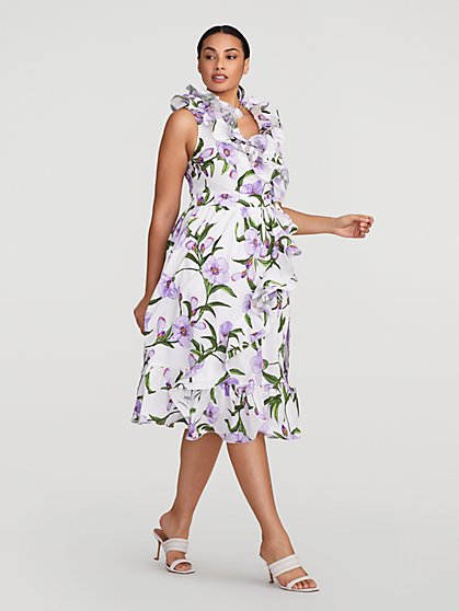 Plus Size Macie Floral Print Ruffle Dress - Gabrielle Union x FTF - Fashion To Figure