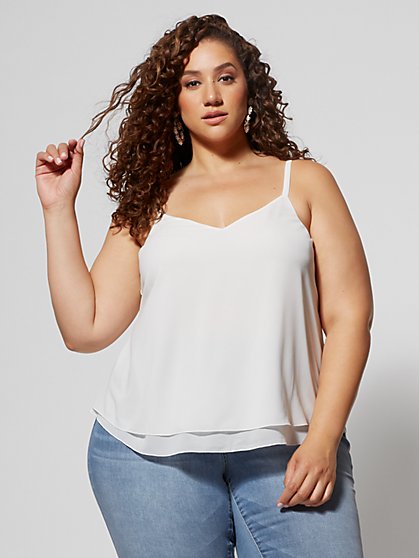 Plus Size Maiya Double Layer Tank Top - Fashion To Figure