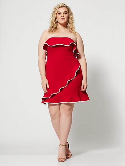Plus Size Maleena Ruffle Detail Dress - Fashion To Figure
