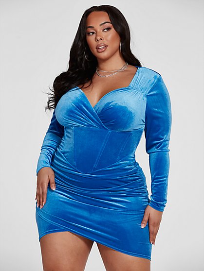 Plus Size Malina Velvet Bodycon Dress - Fashion To Figure