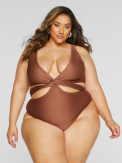 Plus Size Mara Twist Front Monokini Swimsuit - Fashion To Figure