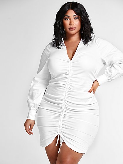 white plus dress