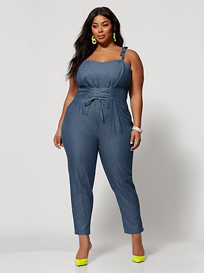 Plus Size Mariana Corset Detail Jumpsuit - Fashion To Figure