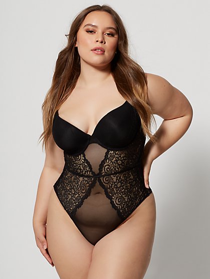 Plus Size Marielle Mesh Lingerie Bodysuit - Fashion To Figure