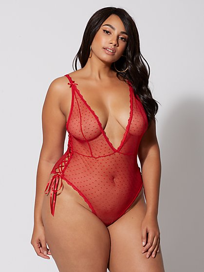 Plus Size Marnie Mesh Lingerie Bodysuit - Fashion To Figure