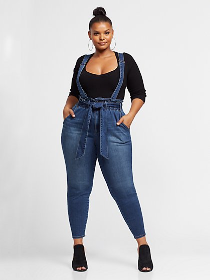 overall jeans plus size