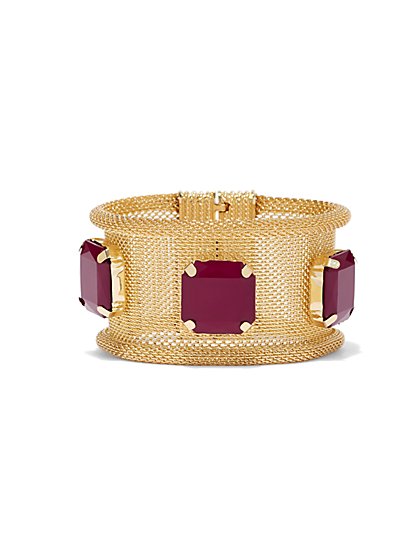 Plus Size Mesh Bracelet With Stone Detail - Fashion To Figure