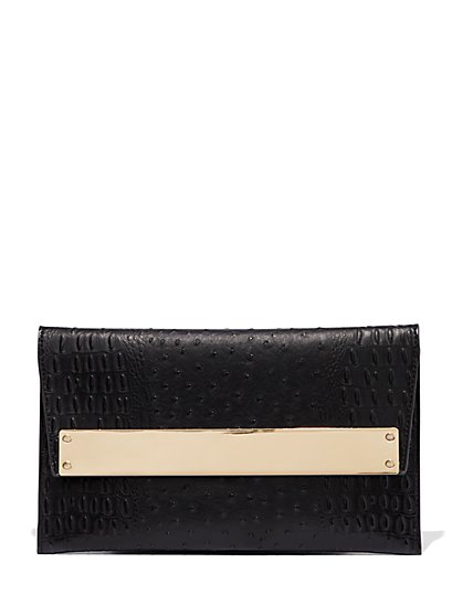 Plus Size Metal Bar Envelope Clutch - Fashion To Figure