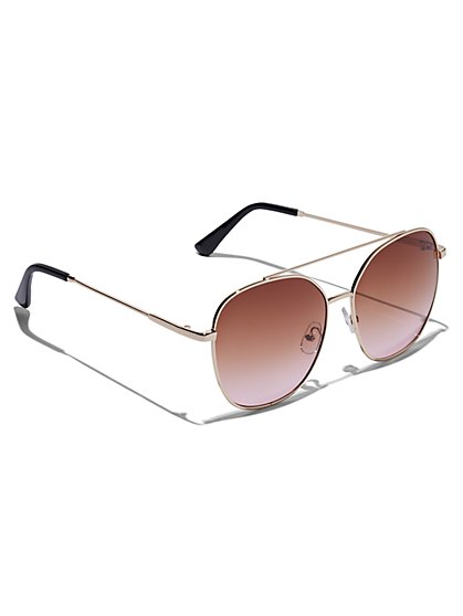 Plus Size Metal Brow Bar Sunglasses - Fashion To Figure