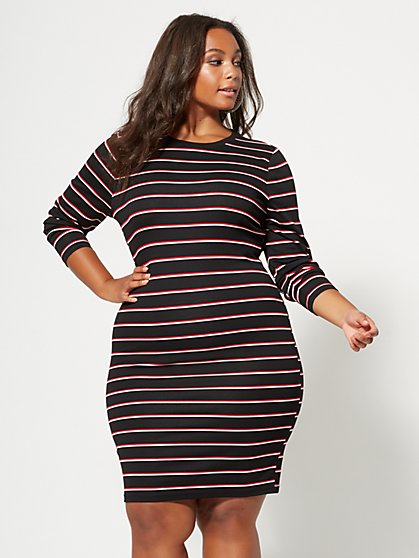 Plus Size Michelle Striped Dress - Fashion To Figure