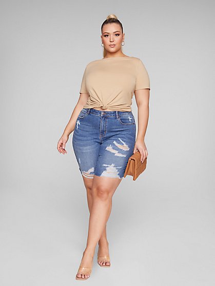 Plus Size Shorts Crops For Women Fashion To Figure