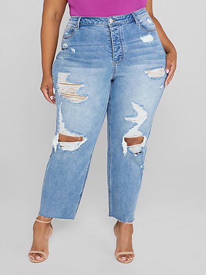Plus Size Mid Rise Relaxed Fit Crop Jeans - Fashion To Figure