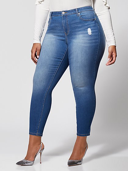 Plus Size Mid-Rise Skinny Jeans - Medium Wash - Fashion To Figure