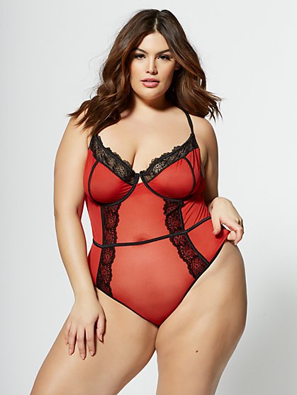 Plus Size Monica Lace Corset Lingerie Bodysuit - Fashion To Figure