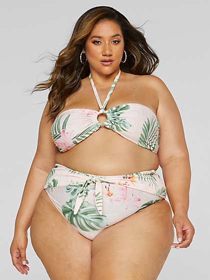 Plus Size Nani Halter Tropical Print Bikini Top - Fashion To Figure