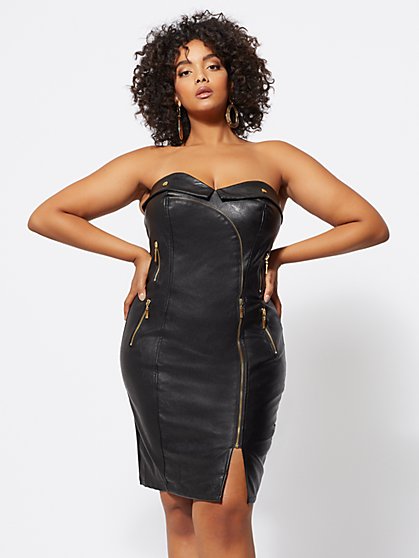 Plus Size Natalie Faux Leather Bodycon Dress Fashion To Figure Plus Size Natalie Faux Leather Bodycon Dress Fashion To Figure