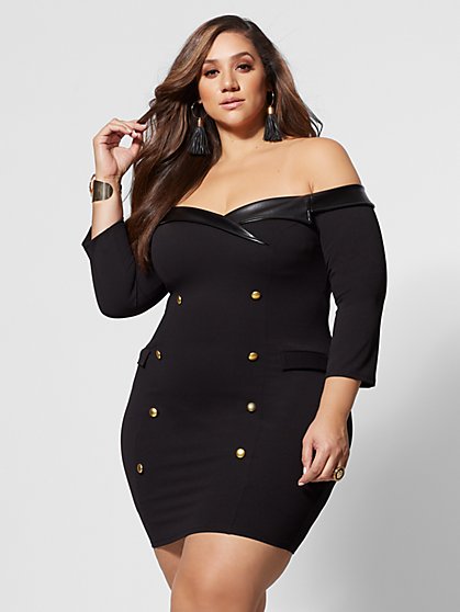 Plus Size Natasha Off-Shoulder Bodycon Dress - Fashion To Figure
