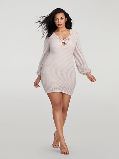 Plus Size Nyah O-Ring Cut-Out Sweater Dress - Gabrielle Union x FTF - Fashion To Figure