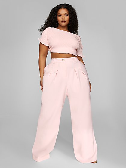 Plus Size Odette Pleated Trousers - Leslie Sidora x FTF - Fashion To Figure