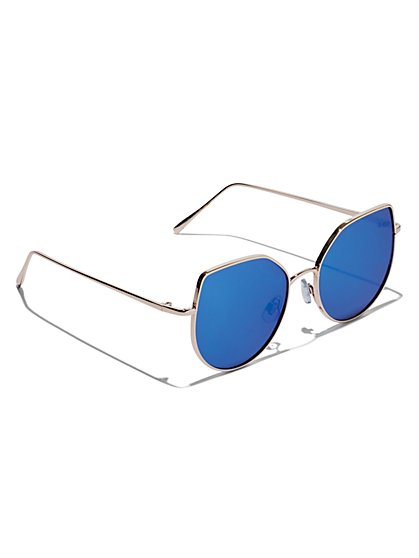 Plus Size Overiszed Blue Lens Sunglasses - Fashion To Figure
