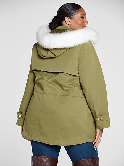 plus size fur lined parka
