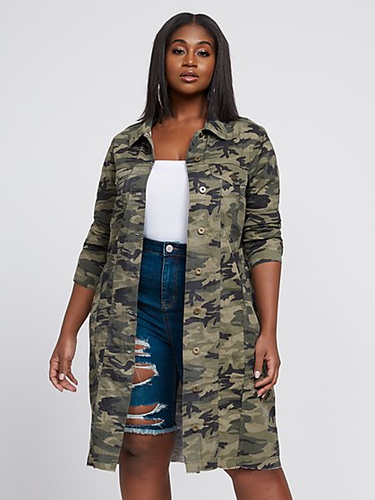 plus size camo jacket