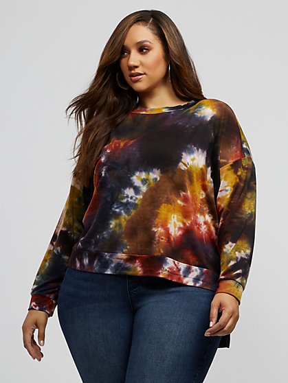 Plus Size Paulina Tie-Dye Sweatshirt - Fashion To Figure