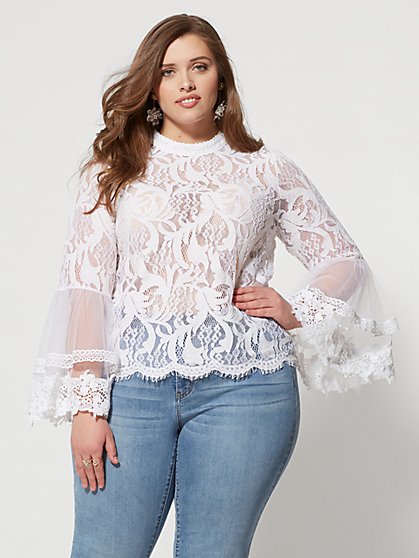 Plus Size Phoenix Mesh Blouse - Fashion To Figure