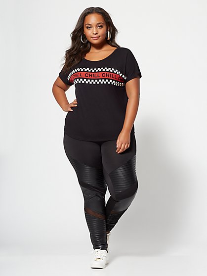 Plus Size Pintuck Moto Leggings - Fashion To Figure