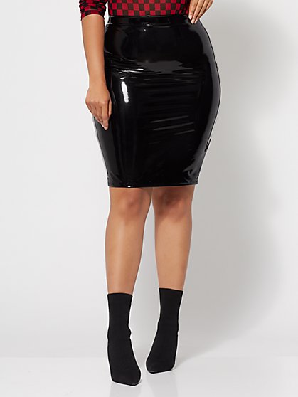 Plus Size Presley Vinyl Pencil Skirt - Fashion To Figure