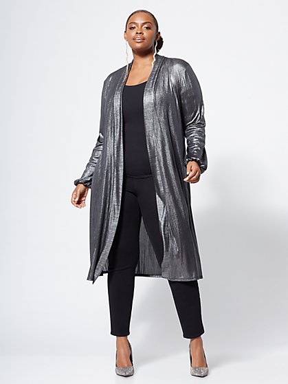 Plus Size Raimy Silver Duster - Fashion To Figure