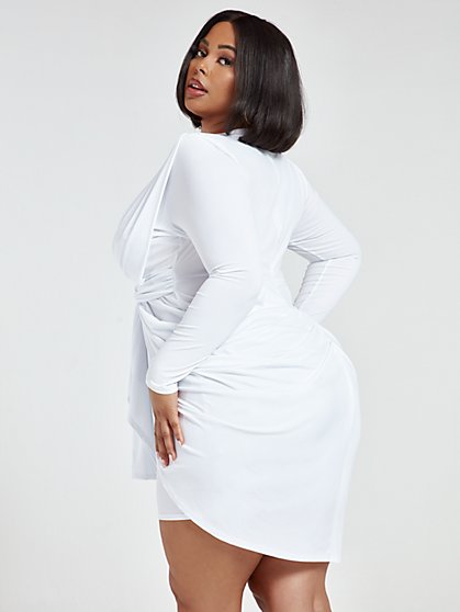 white plus size dresses in store