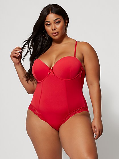 Plus Size Rebekah Molded Cup Bodysuit - Fashion To Figure
