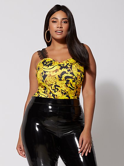 Plus Size René Status-Print Bustier Top - Fashion To Figure