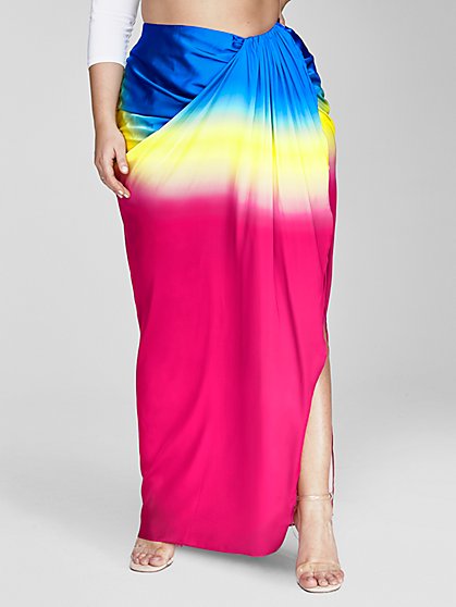 Plus Size Renee Tie Dye Maxi Skirt - Garnerstyle x FTF - Fashion To Figure