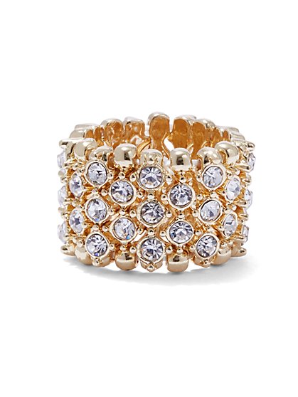 Plus Size Rhinestone Band Ring - Fashion To Figure