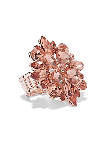 Plus Size Rose Gold Cocktail Ring - Fashion To Figure