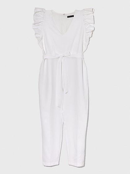 all white jumpsuit with sleeves