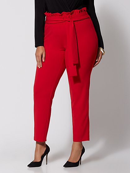 Plus Size Sage Paperbag Pants - Fashion To Figure