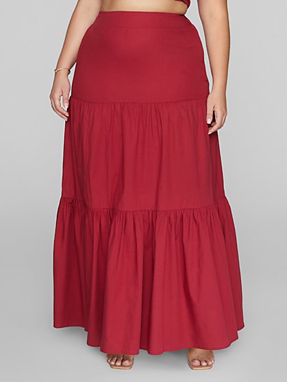 Plus Size Sarene Tiered Maxi Skirt - Fashion To Figure