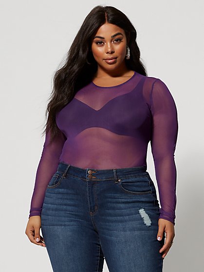 Plus Size Sarina Mesh Top - Fashion To Figure