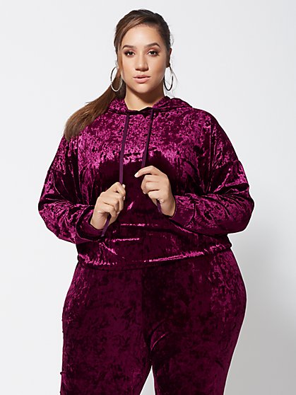 Plus Size Sasha Velvet Hoodie - Fashion To Figure