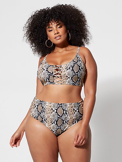 Plus Size Shae Snake Print Bikini Top - Fashion To Figure