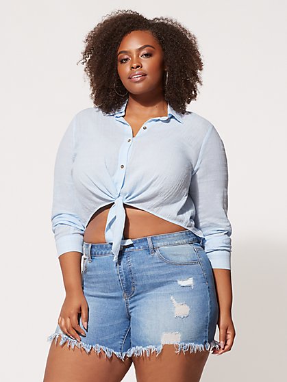 Plus Size Shay Tie-Front Top - Fashion To Figure