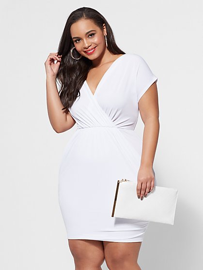 plus white bodycon dress