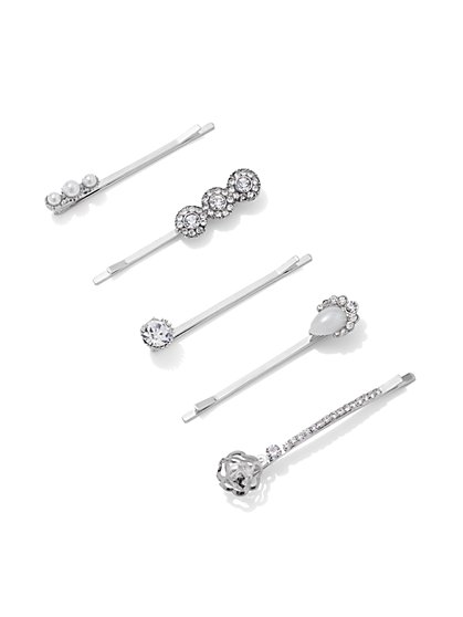 Plus Size Silver-Tone Hair Pin Set of 5 - Fashion To Figure