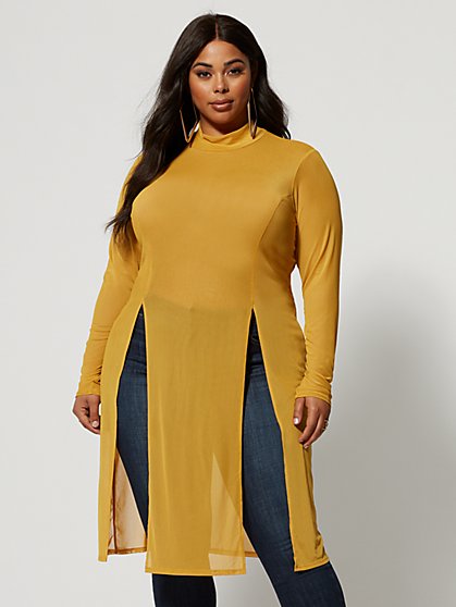 Plus Size Skyler Mesh Tunic - Fashion To Figure
